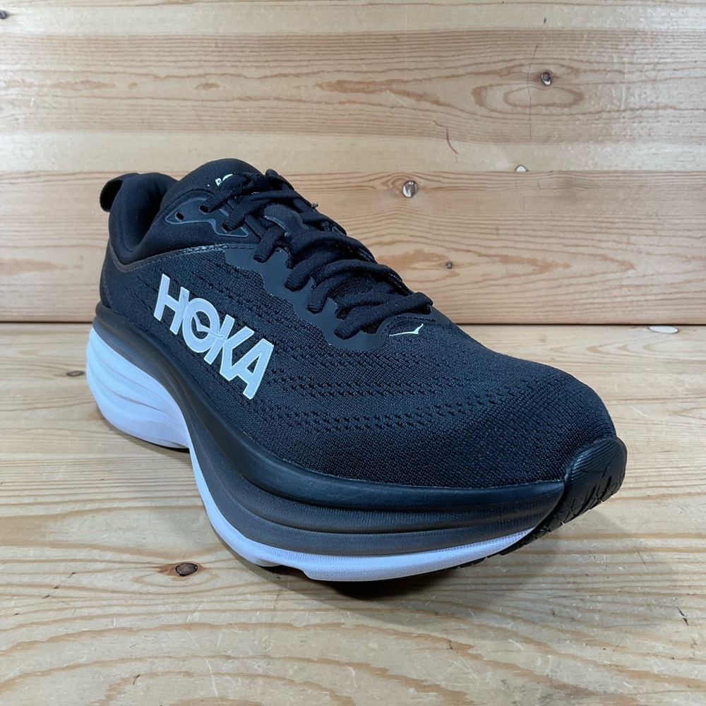 NIB Hoka Bondi 8 Running Shoes MISMATE Men’s 8 & 9 2E Black White 1127953 BWHT